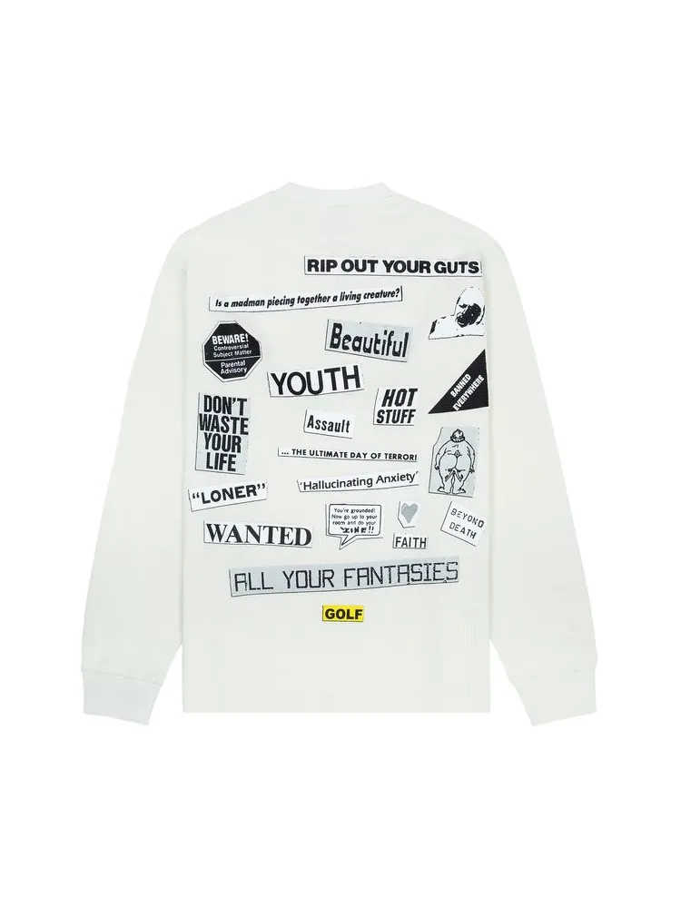 Лонгслив GOLF WANG Collage Long-Sleeve Thermal 'White' — изображение 2 из 2, белый