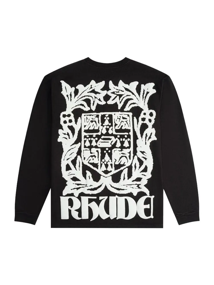 Футболка Rhude Veritas Crest Long-Sleeve T-Shirt 'White/Black' — изображение 2 из 2, белый/черный