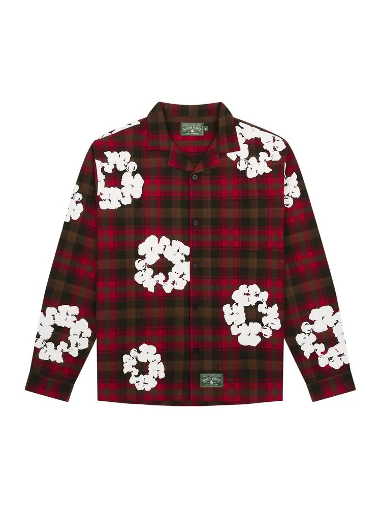 Рубашка Denim Tears Wreath Pajama Shirt 'Red' — изображение 1 из 2, красный