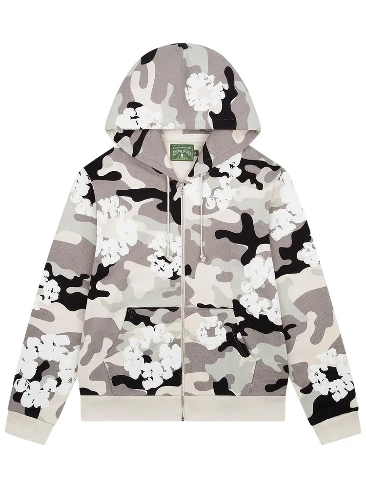 Худи Denim Tears Wreath Zip Hoodie 'White Camo' — изображение 1 из 2, белый