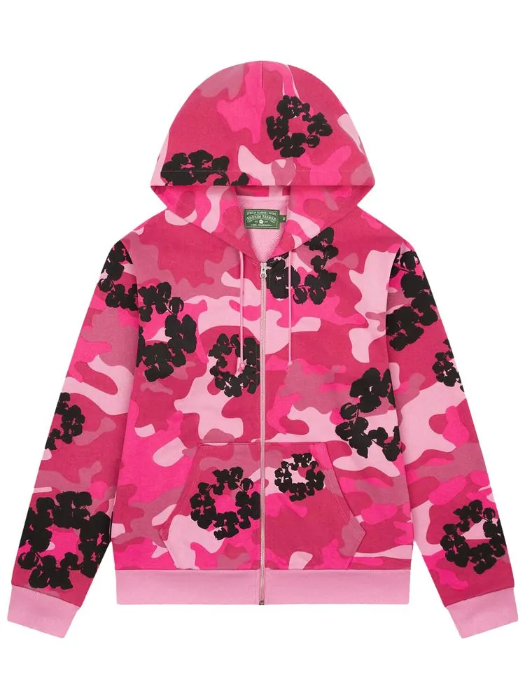 Худи Denim Tears Wreath Zip Hoodie 'Pink Camo' — изображение 1 из 2, розовый