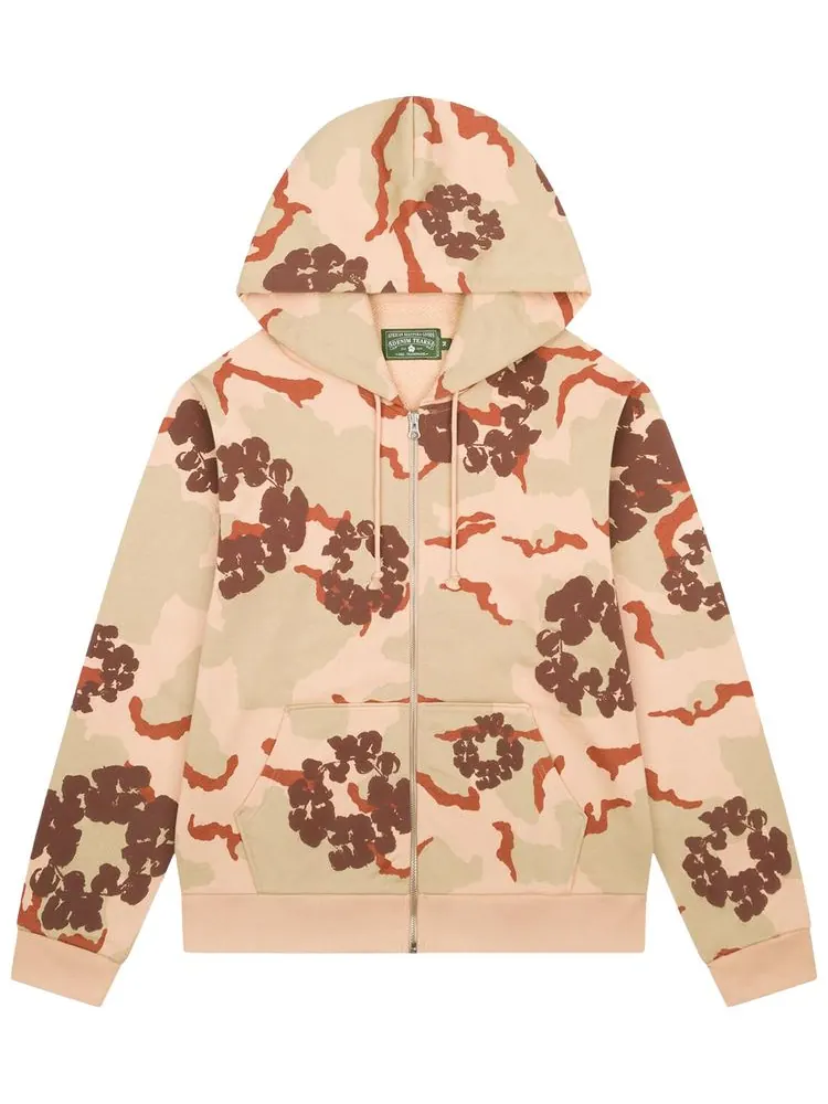 Худи Denim Tears Wreath Zip Hoodie 'Tan Camo' — изображение 1 из 2, бежевый