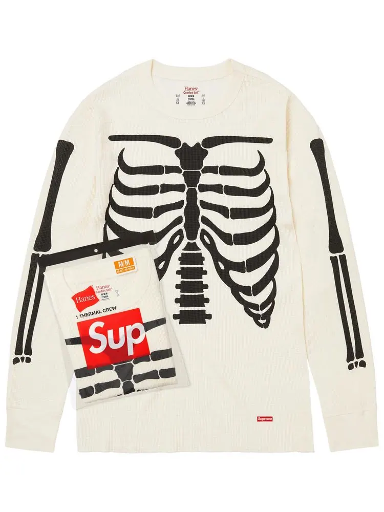 Термофутболка Supreme x Hanes Bones Thermal Crew (1 шт.) — изображение 1 из 1, бежевый