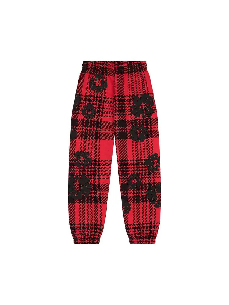 Спортивные брюки Denim Tears Plaid Cotton Wreath Sweatpants — изображение 2 из 3, красный