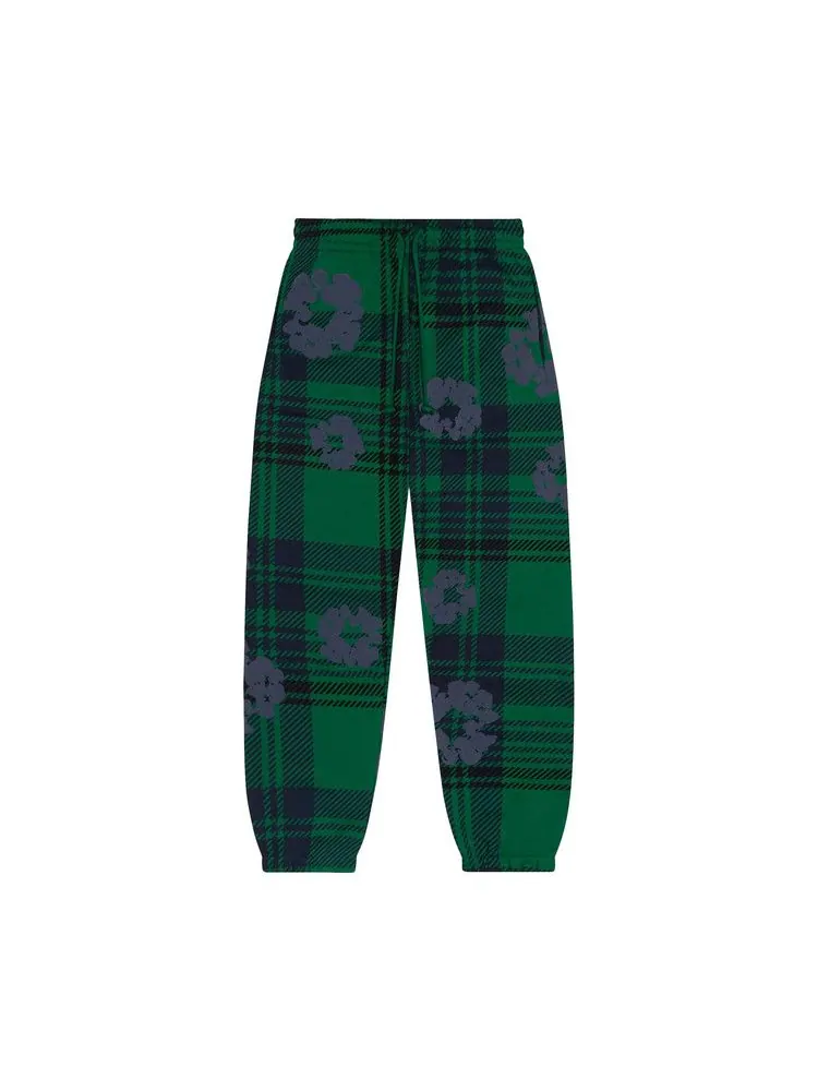 Спортивные брюки Denim Tears Plaid Cotton Wreath Sweatpants — изображение 1 из 3, зеленый
