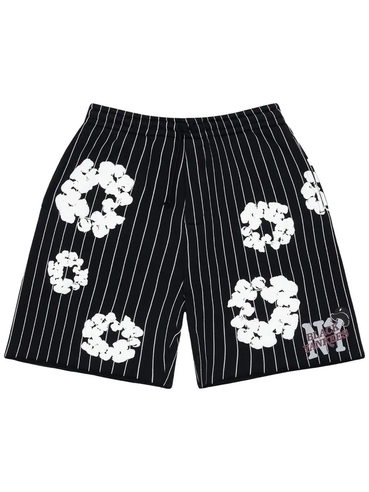 Джинсовые шорты-бридж Denim Tears Pinstripe Wreath — изображение 1 из 3, черный