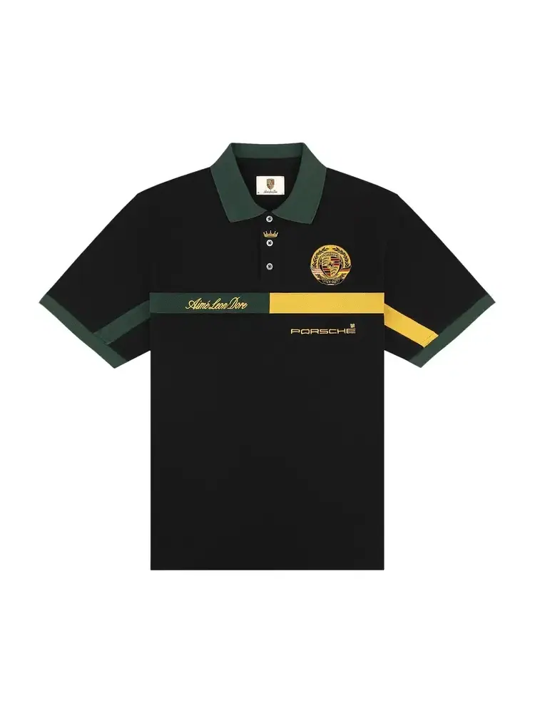 Поло Aimé Leon Dore x Porsche Racing Polo 'Jet Black' — изображение 1 из 2, черный