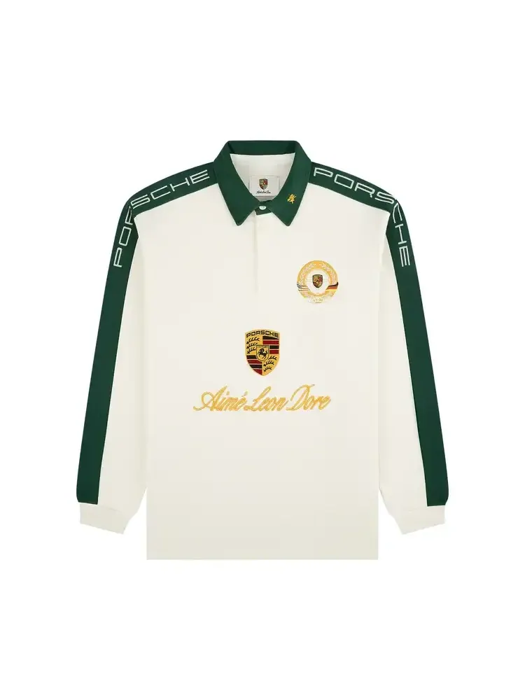 Поло Aimé Leon Dore x Porsche Crest Rugby 'Pristine' — изображение 1 из 2, бежевый