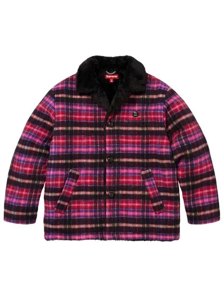 Пальто Supreme в клетку — изображение 1 из 2, розовый