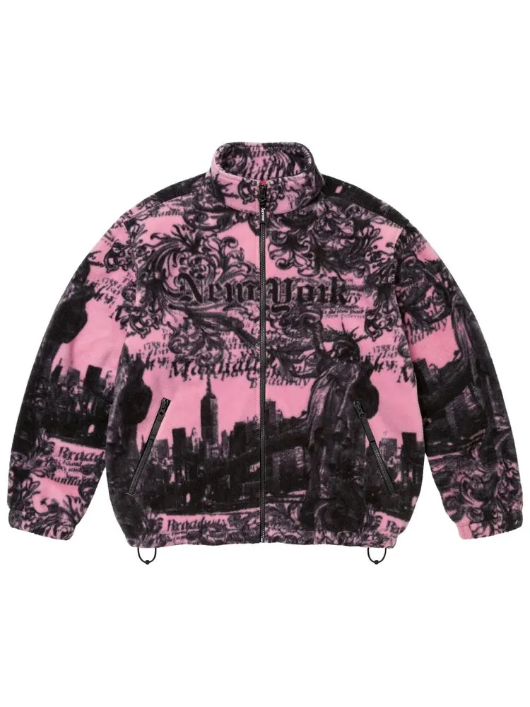 Флисовая куртка Supreme New York — изображение 1 из 2, розовый