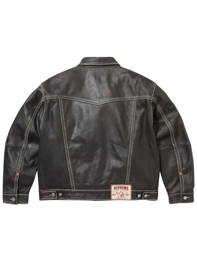 Кожаная куртка-тракер Supreme x True Religion — изображение 2 из 2, черный