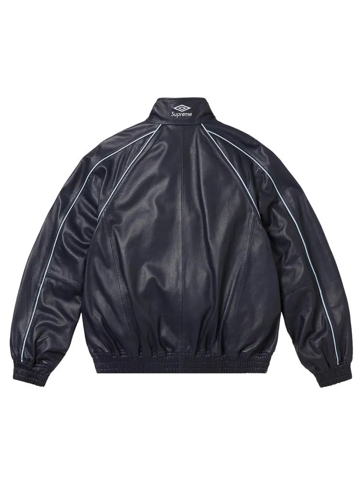 Спортивная куртка Supreme x Umbro Leather Track Jacket — изображение 3 из 3, темно-синий
