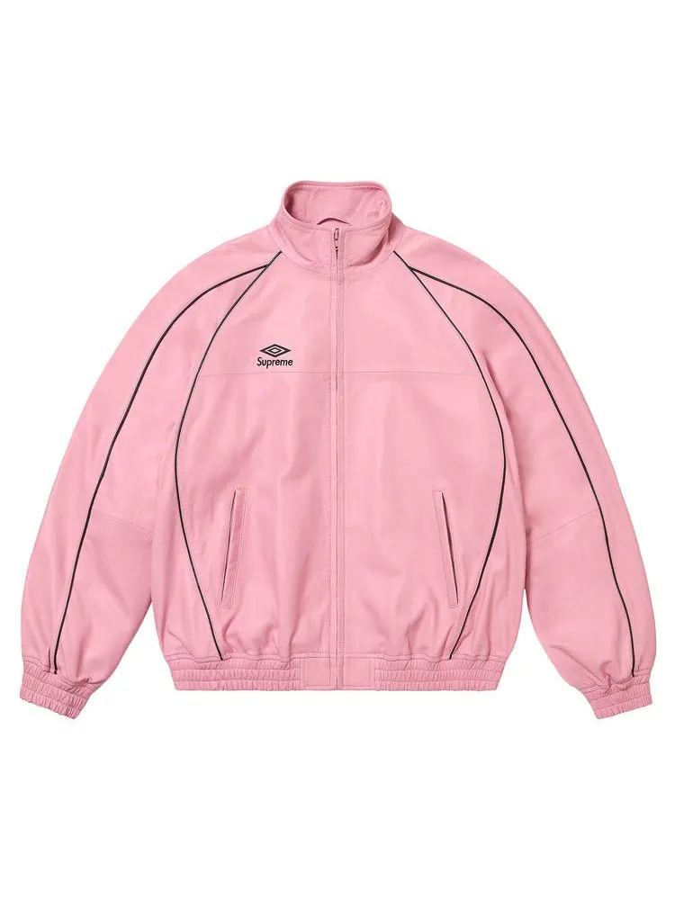 Спортивная куртка Supreme x Umbro Leather Track Jacket — изображение 1 из 3, розовый