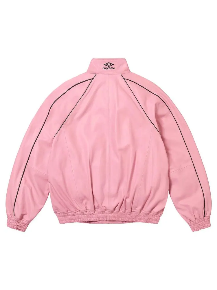 Спортивная куртка Supreme x Umbro Leather Track Jacket — изображение 3 из 3, розовый