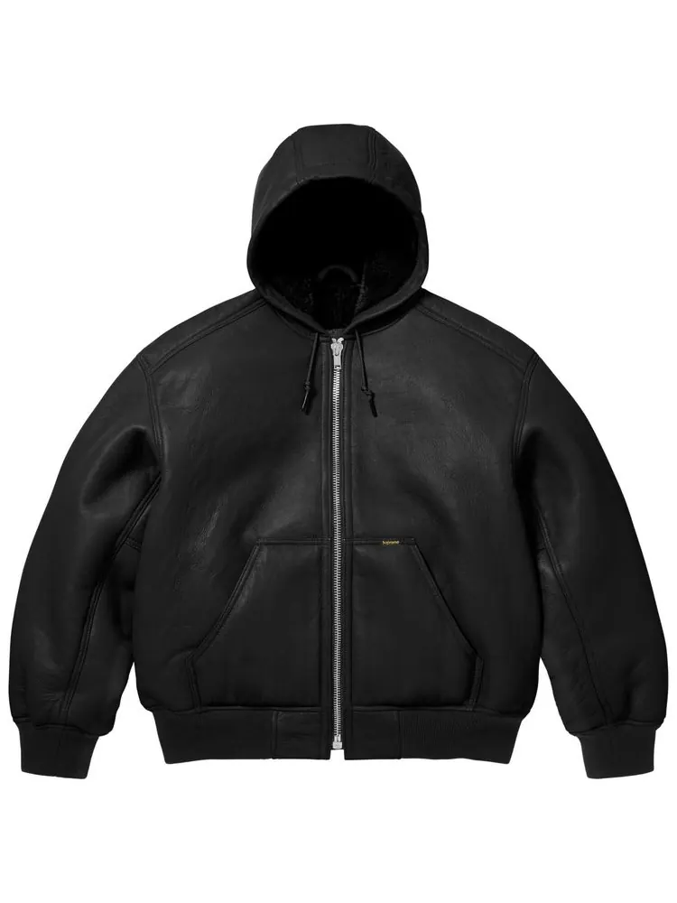 Рабочая куртка Supreme x Schott из овчины с капюшоном — изображение 1 из 2, черный
