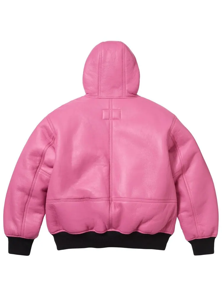 Рабочая куртка Supreme x Schott из овчины с капюшоном — изображение 2 из 2, розовый