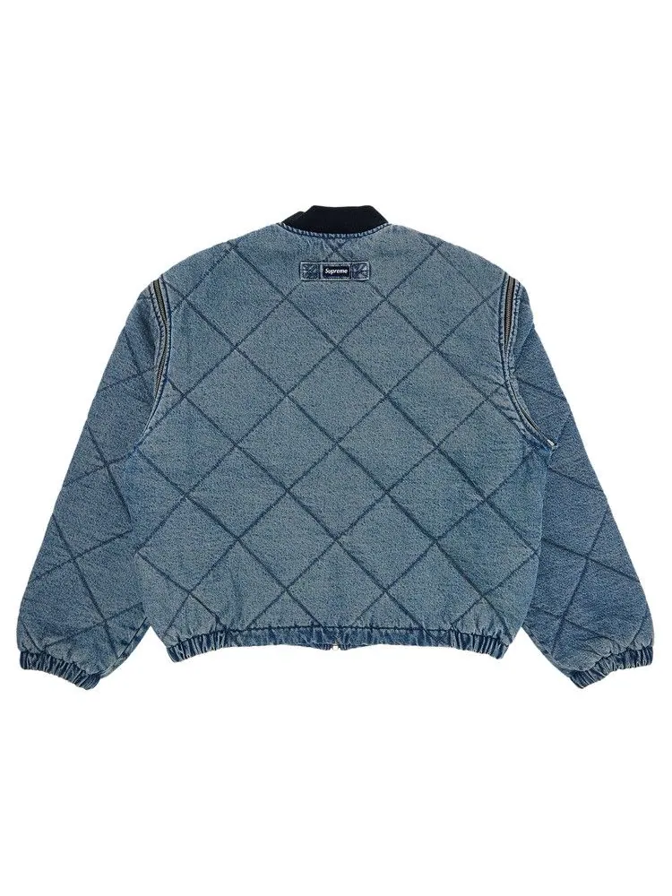 Куртка Supreme Zip-Off Sleeve Quilted Bomber Jacket — изображение 2 из 4, джинсовый синий