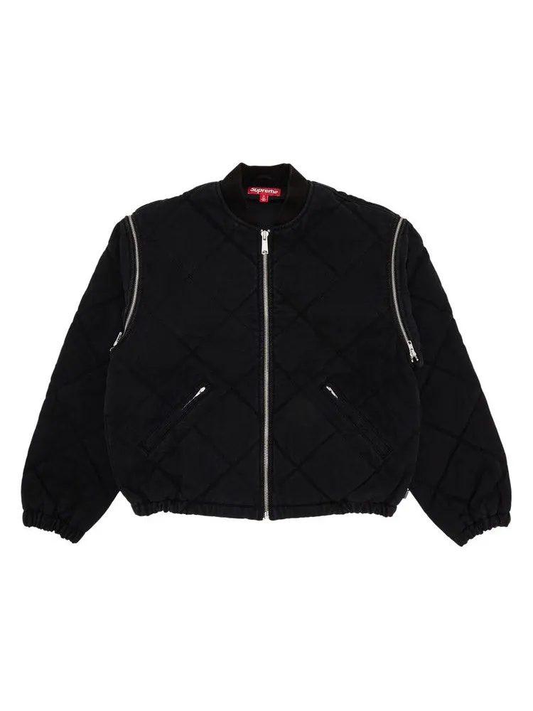 Куртка Supreme Zip-Off Sleeve Quilted Bomber Jacket — изображение 1 из 4, черный