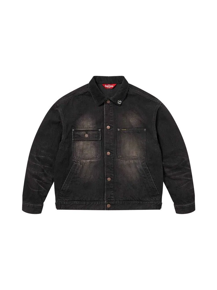 Куртка Supreme Distressed Selvedge Trucker Jacket — изображение 1 из 3, черный