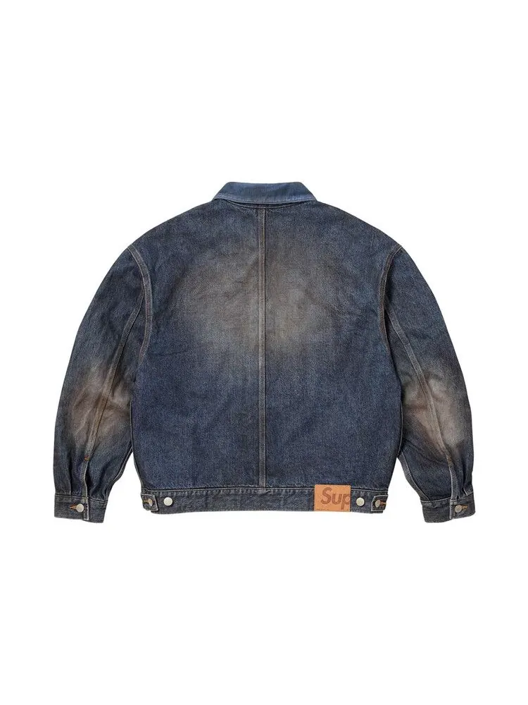 Куртка Supreme Distressed Selvedge Trucker Jacket — изображение 2 из 3, индиго