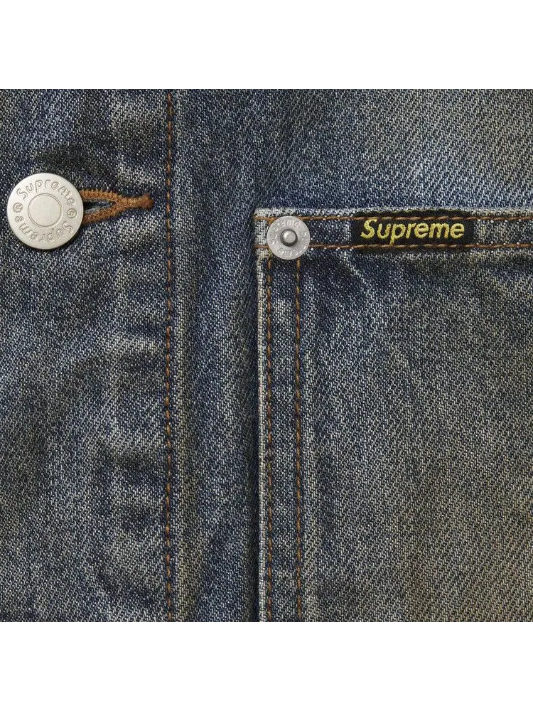 Куртка Supreme Distressed Selvedge Trucker Jacket — изображение 3 из 3, индиго