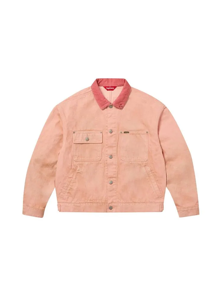 Куртка Supreme Distressed Selvedge Trucker Jacket — изображение 1 из 3, розовый