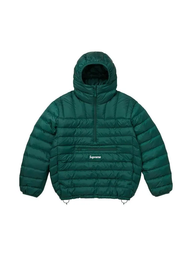 Куртка Supreme Micro Down Half Zip Hooded Pullover — изображение 1 из 2, темный зеленый