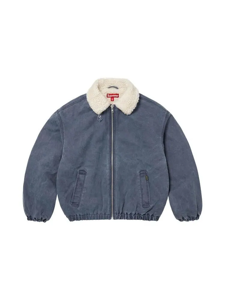 Куртка Supreme Faux Shearling Lined Bomber Jacket — изображение 1 из 2, темно-синий