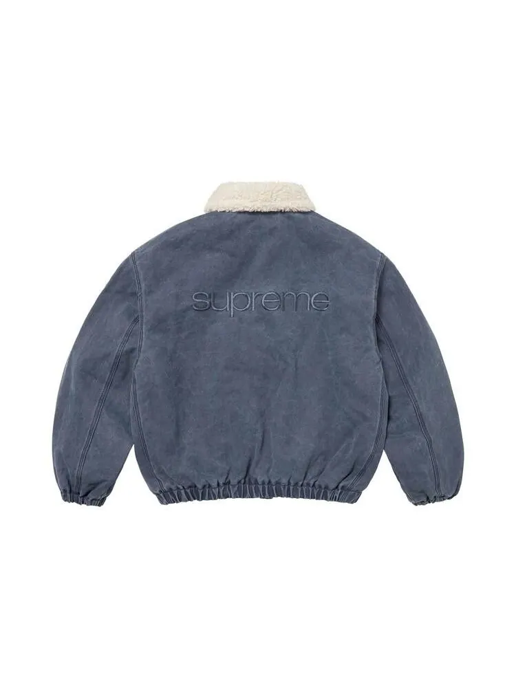 Куртка Supreme Faux Shearling Lined Bomber Jacket — изображение 2 из 2, темно-синий