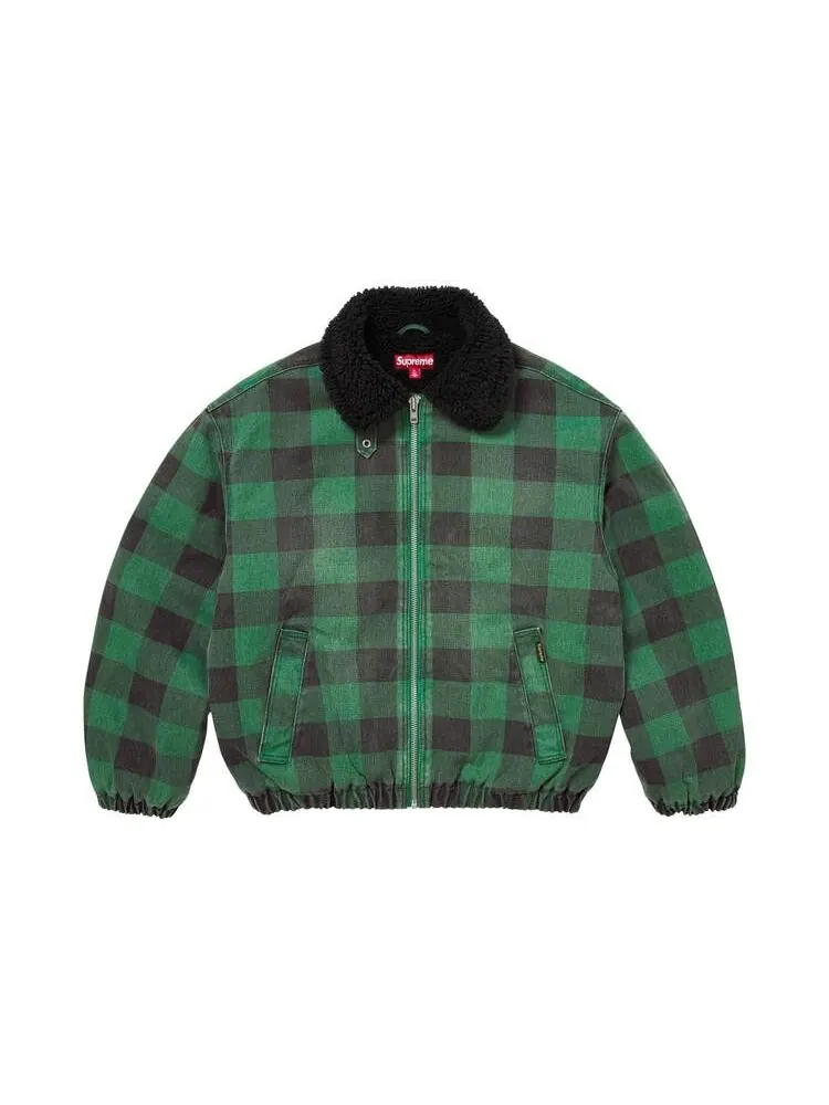 Куртка Supreme Faux Shearling Lined Bomber Jacket — изображение 1 из 2, клетчатый