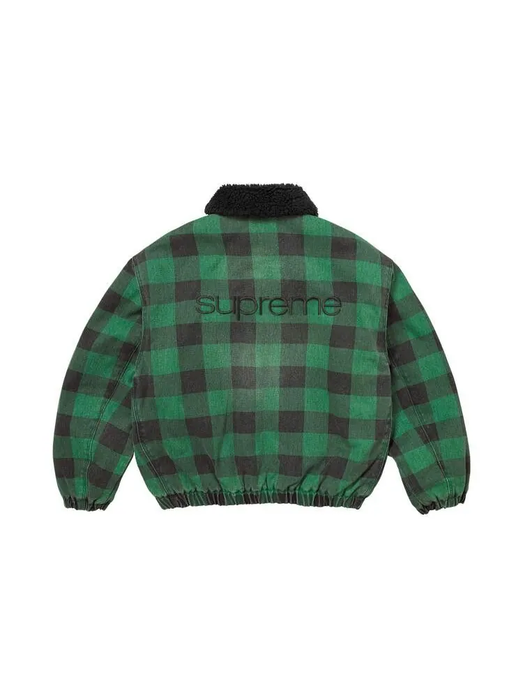 Куртка Supreme Faux Shearling Lined Bomber Jacket — изображение 2 из 2, клетчатый