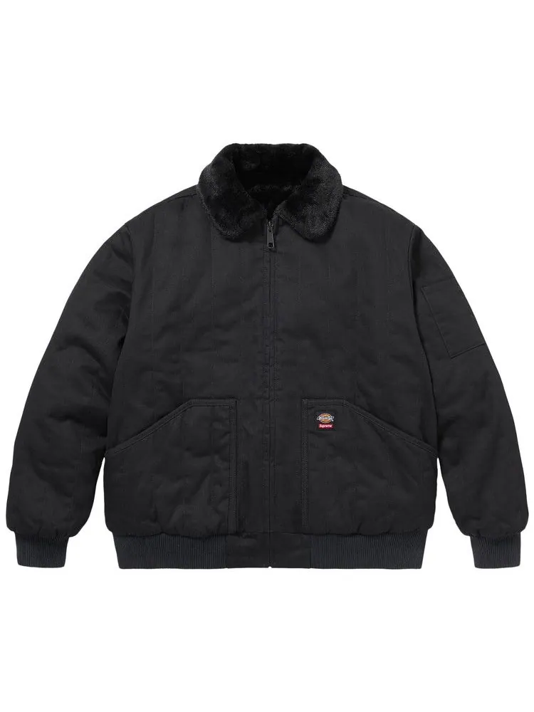 Куртка Supreme x Dickies Reversible Quilted Faux Fur Work Jacket — изображение 1 из 2, черный