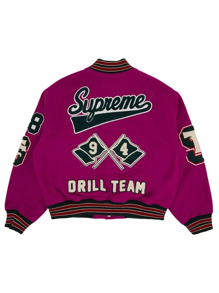 Куртка Supreme Drill Team Varsity Jacket — изображение 2 из 3, маджента