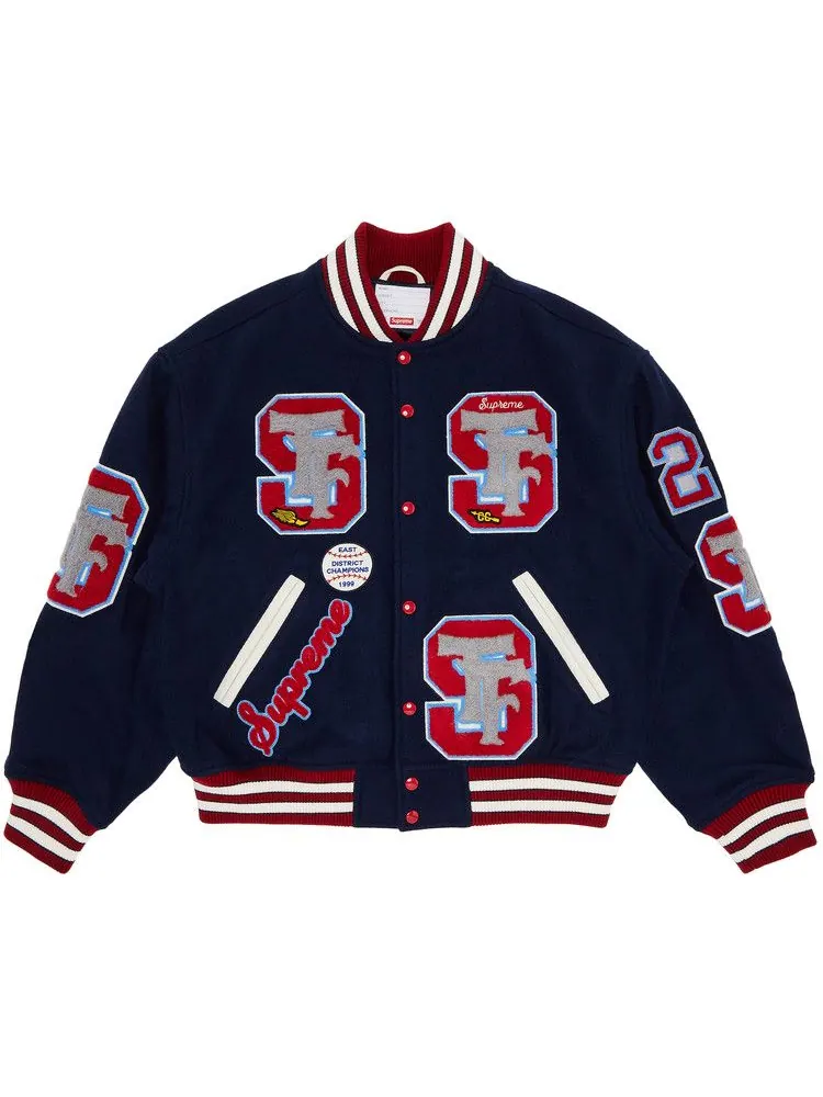 Куртка Supreme Drill Team Varsity Jacket — изображение 1 из 3, темно-синий
