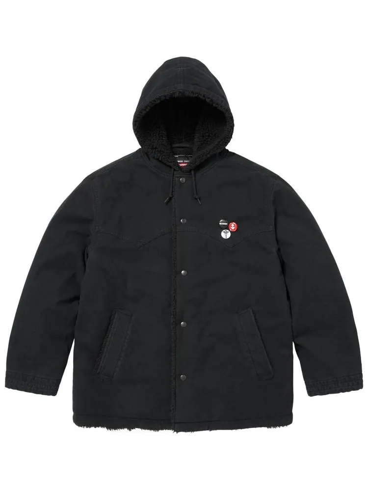 Куртка Supreme x Number (N)Ine с капюшоном из искусственной овчины — изображение 1 из 2, черный