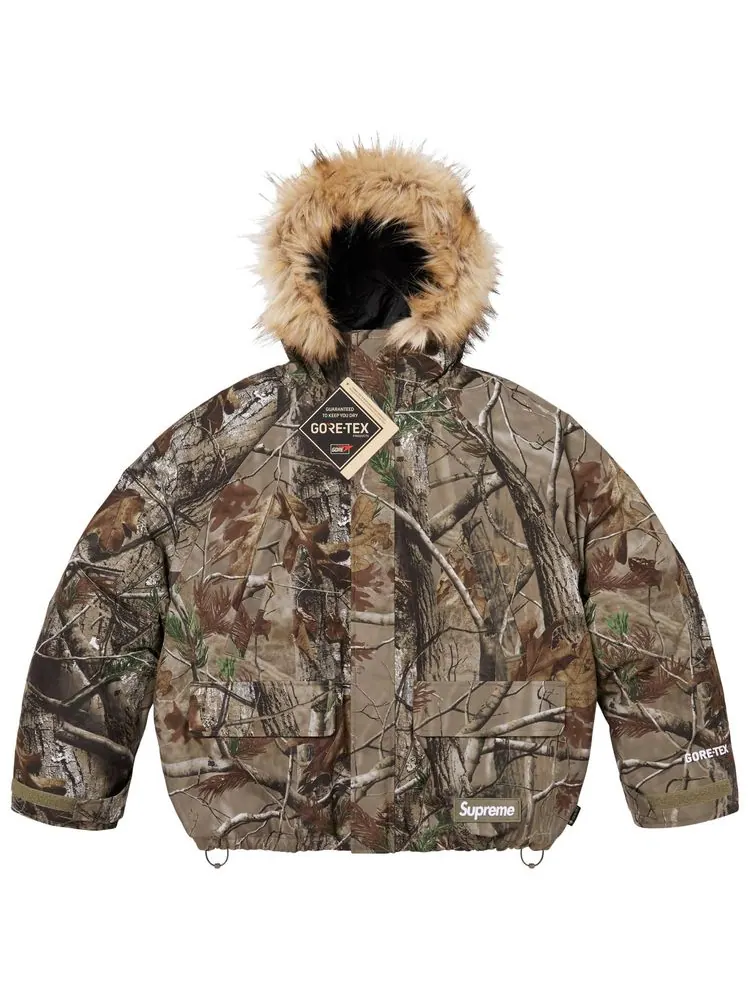 Парка Supreme 2-в-1 из мембраны GORE-TEX + двусторонняя пуховая куртка-подкладка 700-Fill, камуфляж Realtree AP, коричневый