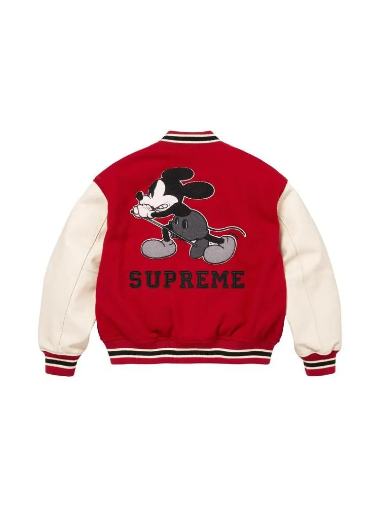 Куртка Supreme x Number (N)Ine x Mickey Mouse Varsity Jacket 'Red' — изображение 2 из 2, красный