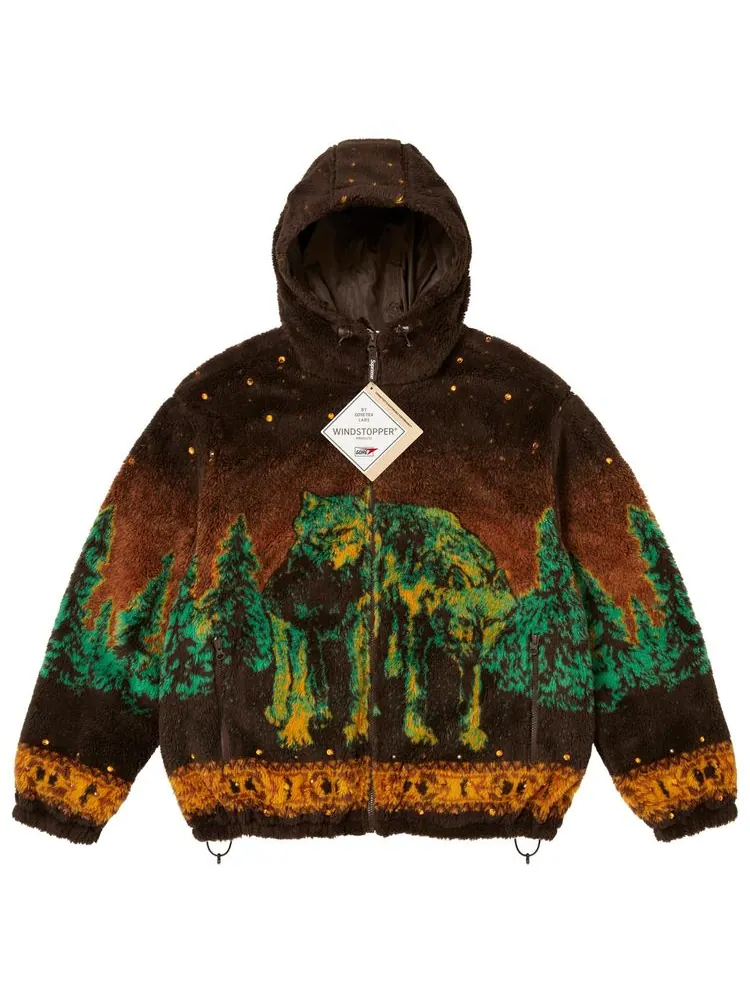 Двусторонняя флисовая куртка с капюшоном Supreme x BB Simon — изображение 1 из 2, коричневый