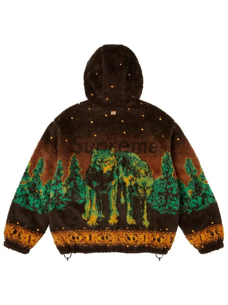 Двусторонняя флисовая куртка с капюшоном Supreme x BB Simon — изображение 2 из 2, коричневый