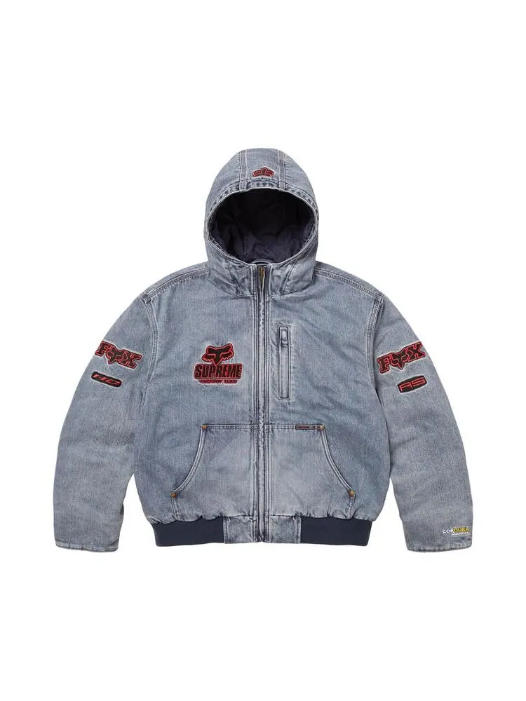 Куртка Supreme x Fox Racing Hooded Work Jacket 'Denim' — изображение 1 из 2, синий