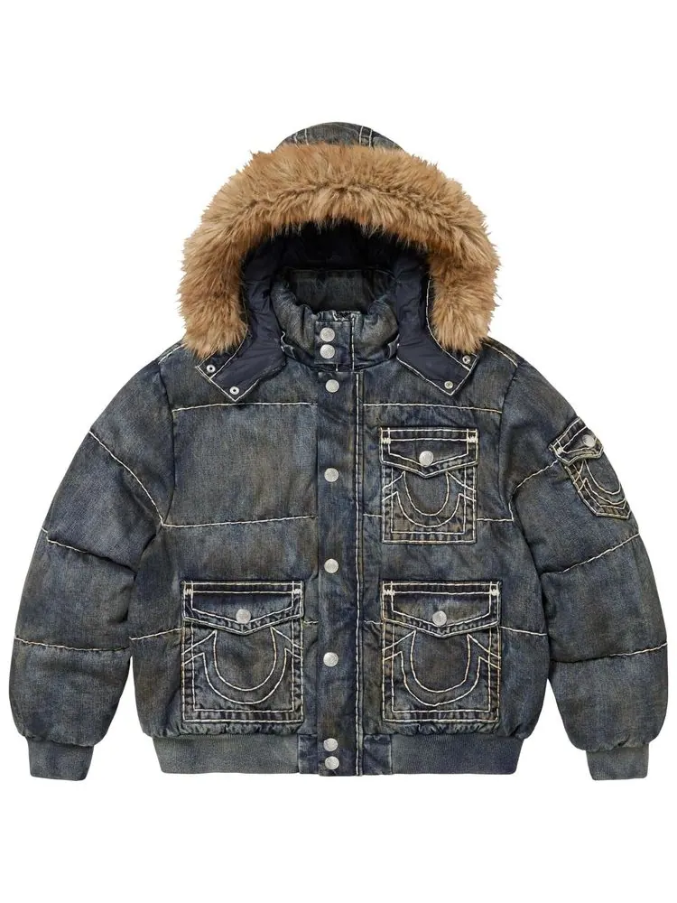 Пуховая куртка Supreme x True Religion — изображение 1 из 2, синий