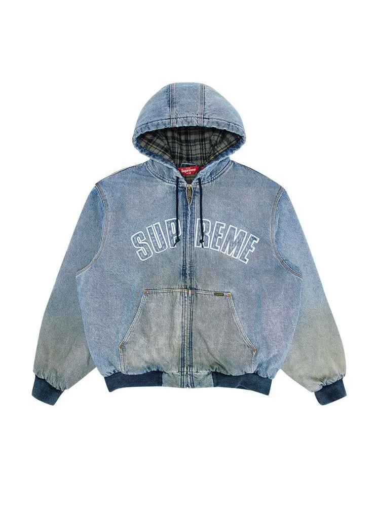 Куртка Supreme Reflective Arc Hooded Work Jacket — изображение 1 из 3, джинсовый синий