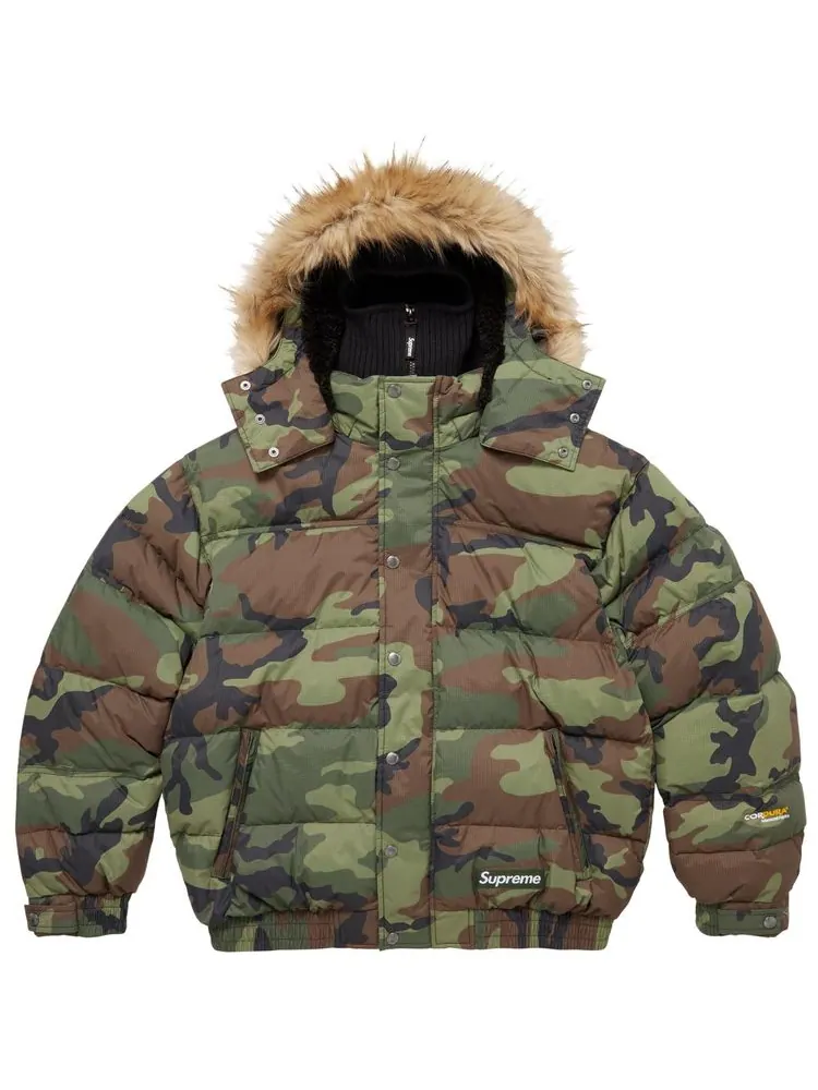 Пуховая куртка Supreme Facemask 700-Fill Down Puffer Jacket — изображение 1 из 2, зеленый