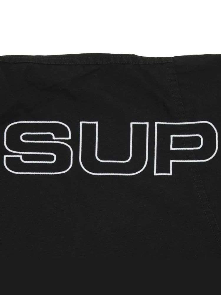 Спортивная куртка Supreme Spellout Embroidered Ripstop Track Jacket — изображение 3 из 3, черный