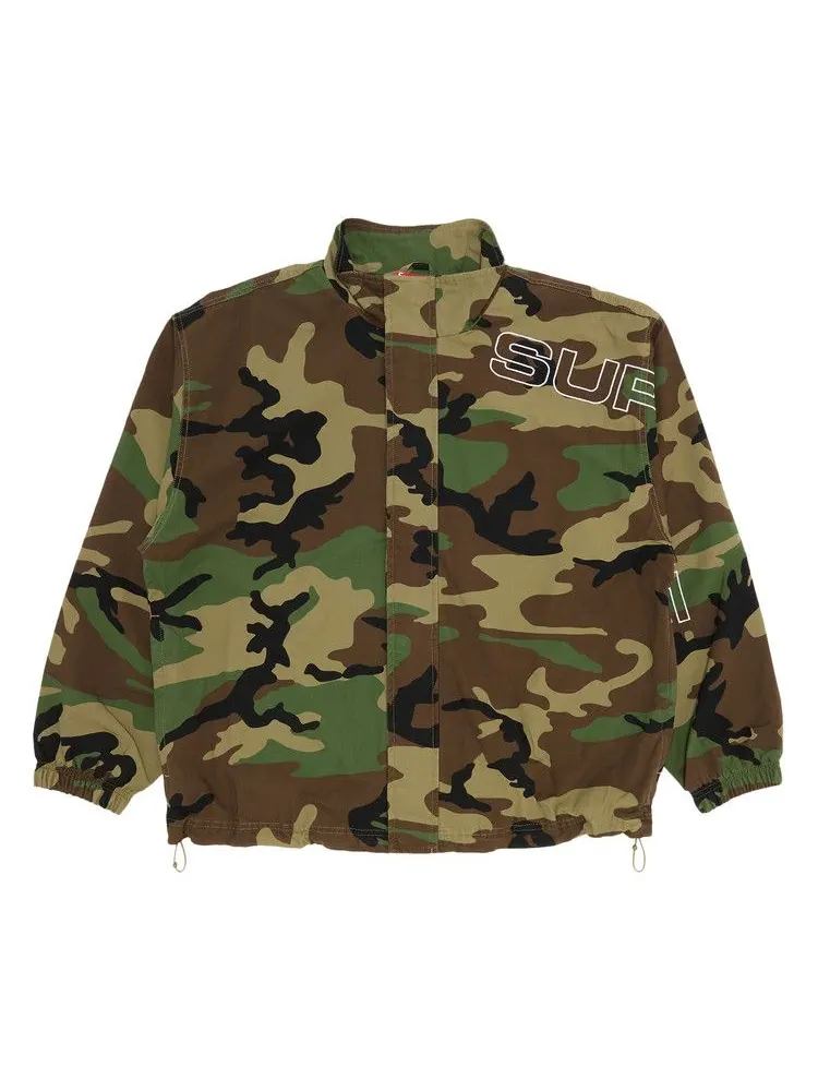 Спортивная куртка Supreme Spellout Embroidered Ripstop Track Jacket, Woodland Camo — изображение 1 из 3, мульти