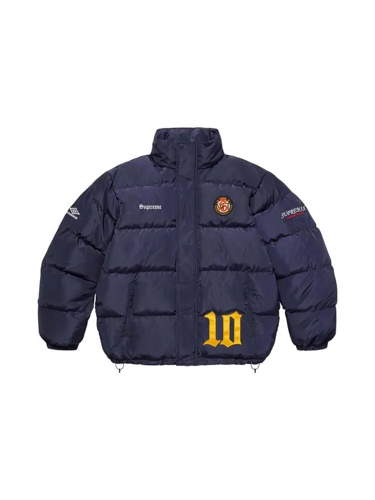 Пуховик Supreme x Umbro Down Puffer Jacket 'Navy' — изображение 1 из 2, синий