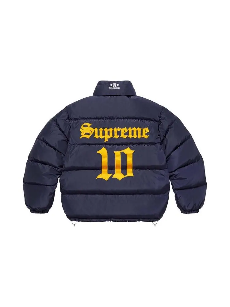 Пуховик Supreme x Umbro Down Puffer Jacket 'Navy' — изображение 2 из 2, синий