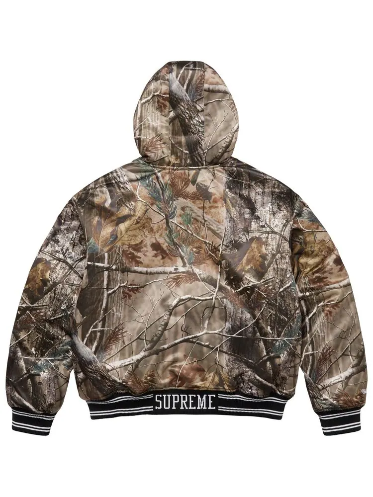 Куртка-бомбер Supreme x Mitchell & Ness из атласа с подкладкой и капюшоном, расцветка «Realtree AP Camo» — изображение 2 из 2