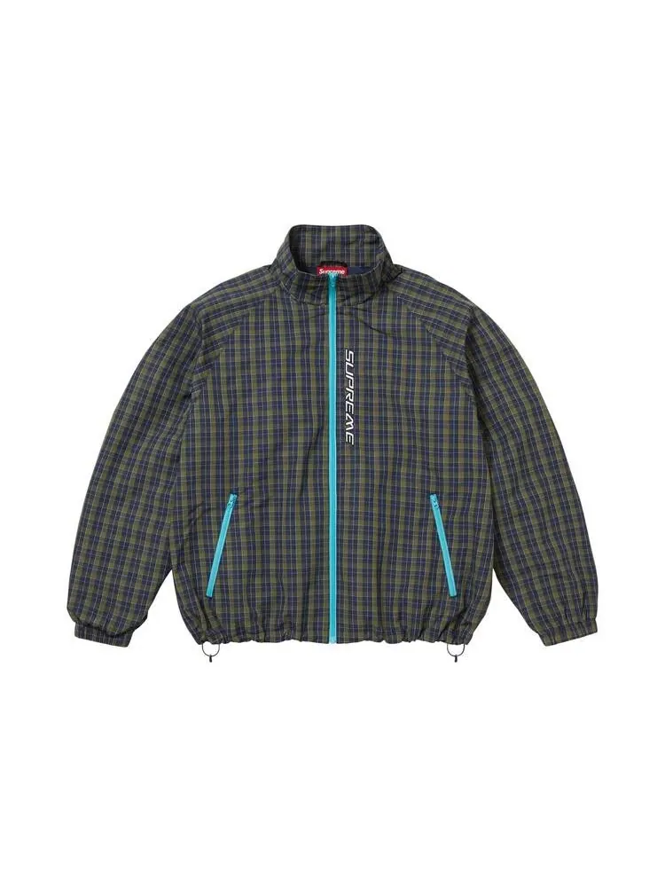 Спортивная куртка Supreme Plaid Track Jacket — изображение 1 из 2, темно-синий