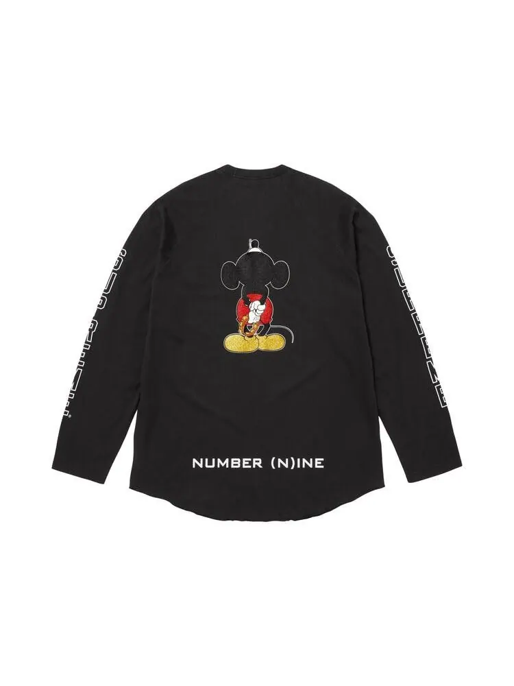 Топ Supreme x Number (N)Ine x Mickey Mouse Raglan Long-Sleeve Top 'Black' — изображение 2 из 2, черный
